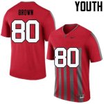 NCAA Ohio State Buckeyes Youth #80 Noah Brown Throwback Nike Football College Jersey EGN3445XO